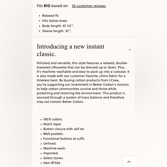 NWT J CREW Relaxed heritage trench coat in chino - Picture 7 of 8